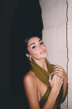 Ruched Maxi Dress with Headscarf - View 7 | TEVQA