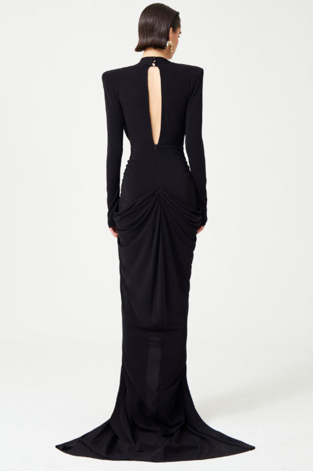Embellished V Neck Draped Gown | Dress In Beauty