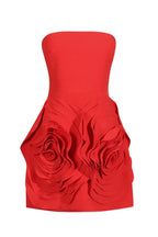 Strapless 3D Flower Mini Dress - TEVQA