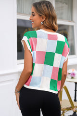 Color Block Cap Sleeve Sweater | Dress In Beauty