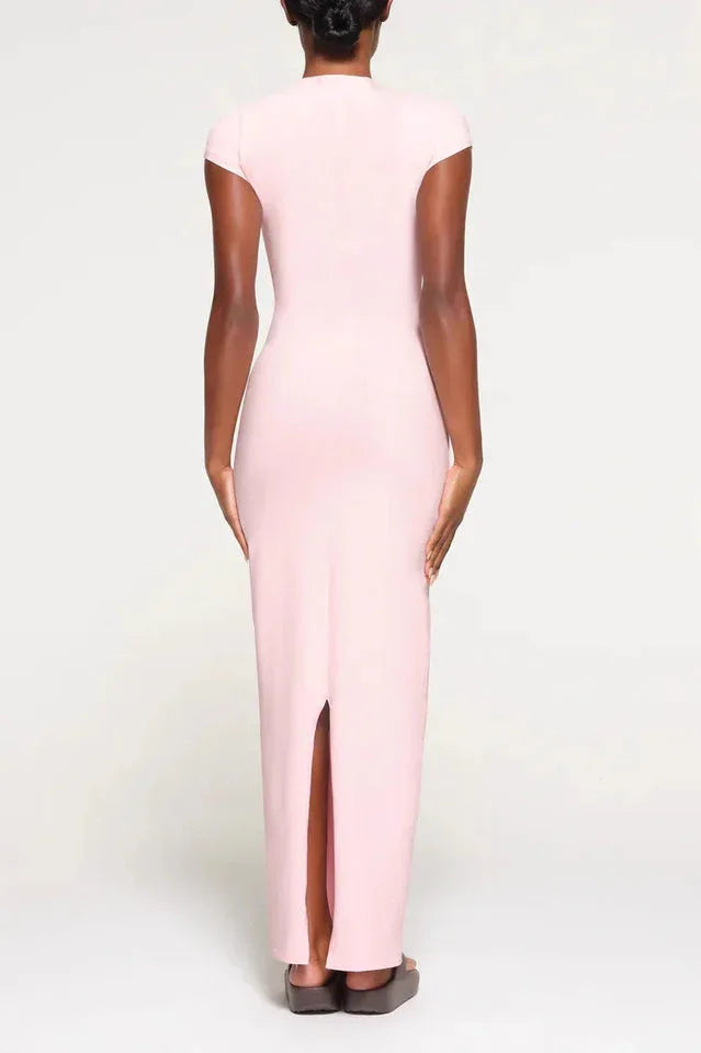 Vintage inspired crew neck maxi dress - View 7 | TEVQA