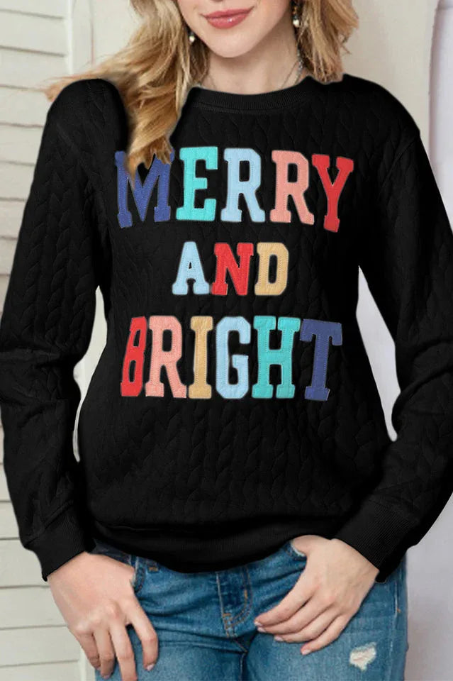 Textured Holiday Sweatshirt - View 7 | TEVQA
