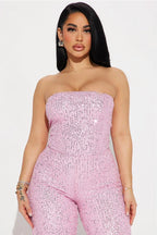 Lets Sparkle On Sequin Jumpsuit - TEVQA