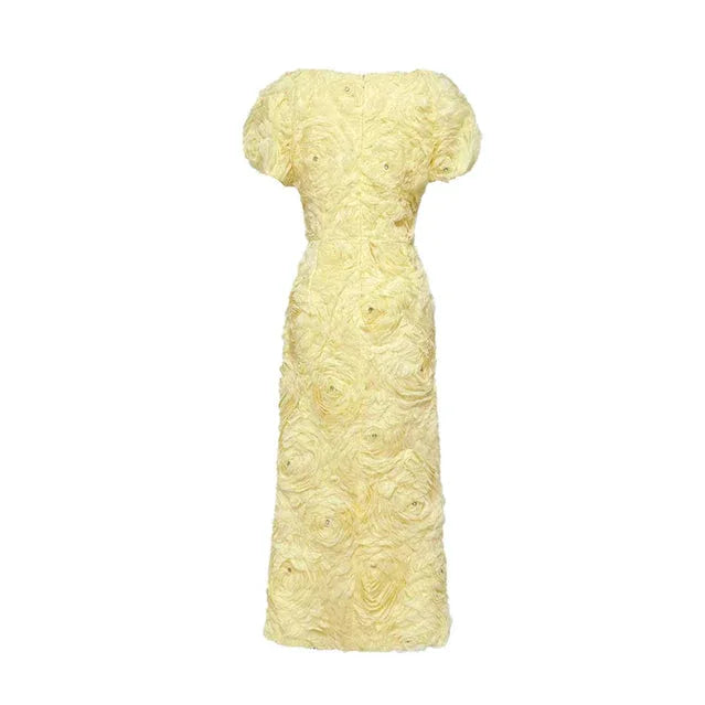 Floral Applique Midi Dress - View 10 | TEVQA
