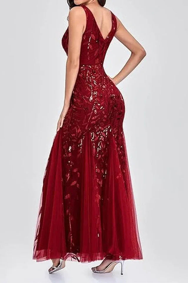 Sequin Mermaid Prom Dress - View 9 | TEVQA