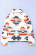 Western Aztec Print Fleece Jacket - TEVQA