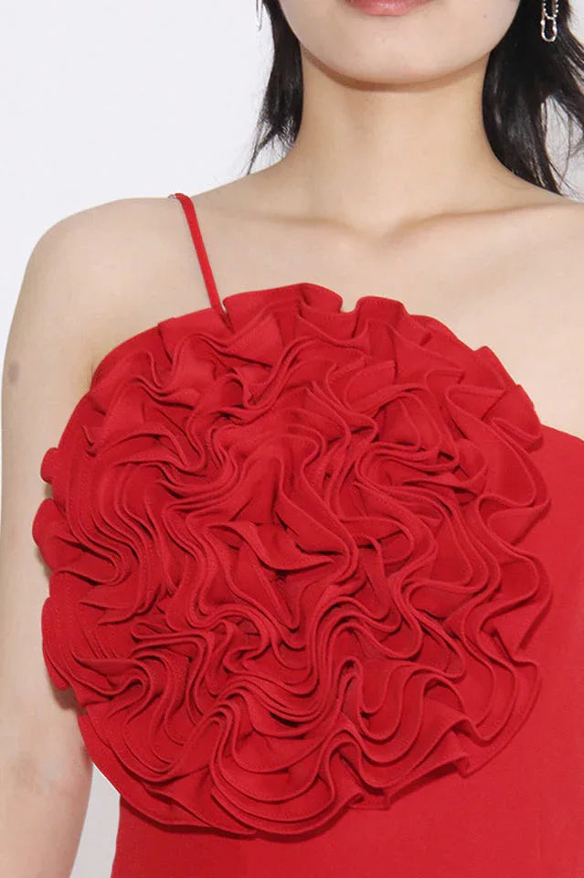 Floral Appliqué Crepe Mini Dress - View 6 | TEVQA