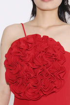 Floral Appliqué Crepe Mini Dress - View 6 | TEVQA
