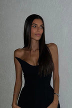 White Strapless Scarf Maxi Dress - TEVQA