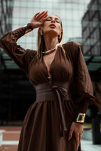 Rosey Tan Maxi Dress - View 17 | TEVQA