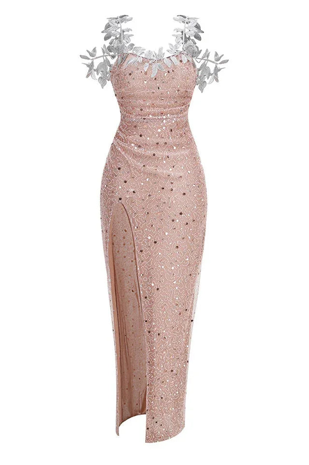 Beaded Sequin Gown - View 6 | TEVQA