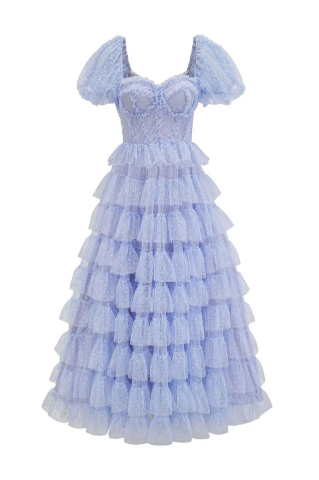 Lisette Ruffle Off Shoulder Gown - View 9 | TEVQA