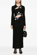Circular Mood Stone Long Sleeve Dress - TEVQA