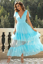 Tulle Ball Dress with Ruffles - TEVQA