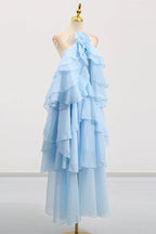 Halterneck Tiered Ruffle Maxi Dress - View 10 | TEVQA