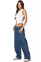 Striped wide leg denim jeans - View 7 | TEVQA