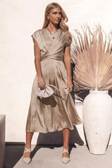 Scoop A-line Satin Bridesmaid Dress | Dress In Beauty