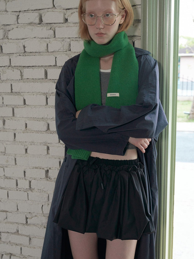 100% Wool Knitted Scarf Solid Red Warm Neck Wrap