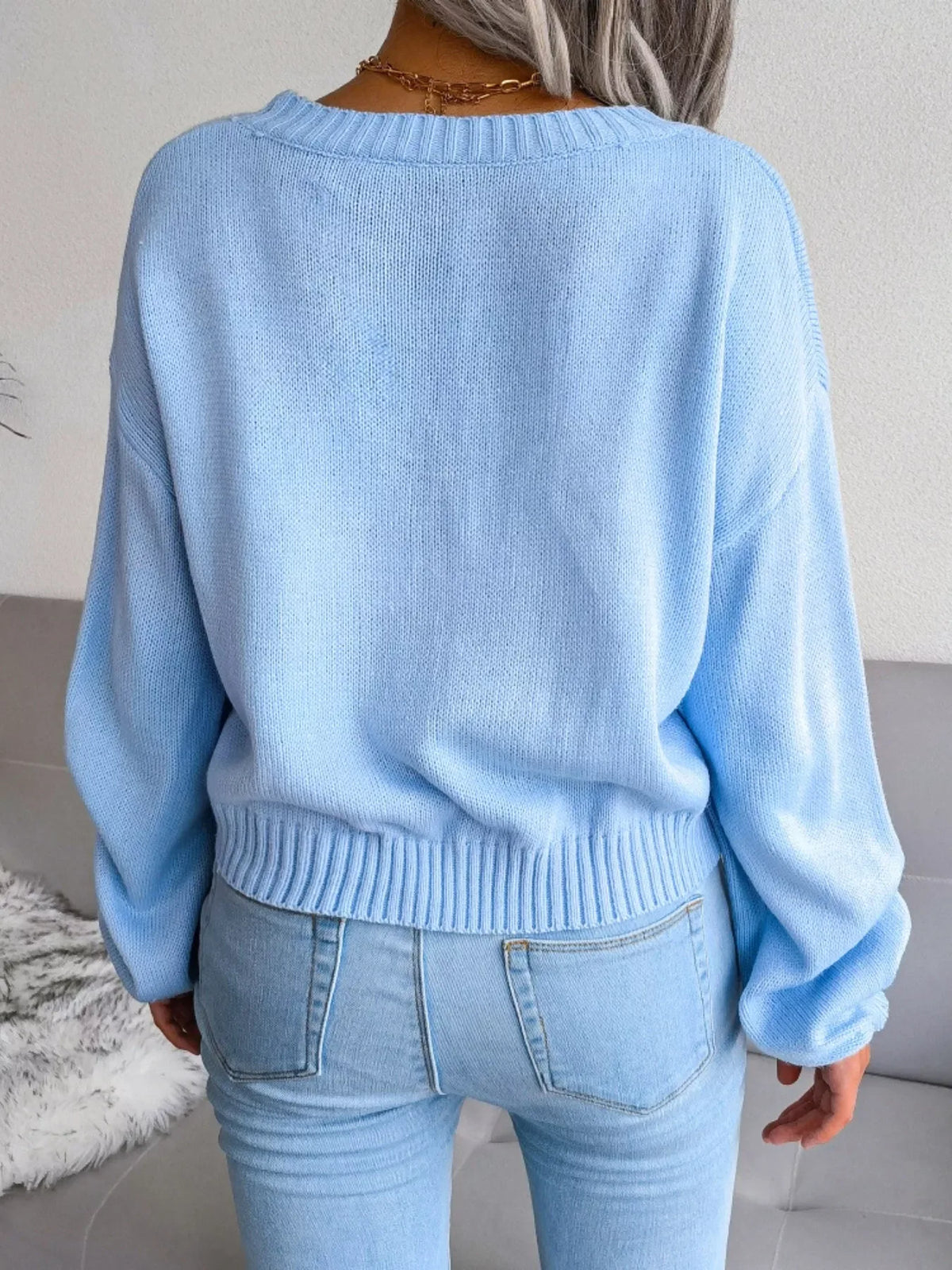 Daydream Sky Cloud Print Knit Cardigan - TEVQA