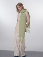 Korean Chic Bouclé Wool Blend Scarf