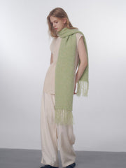 Korean Chic Bouclé Wool Blend Scarf