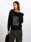Y2K Grunge Faux Fur Trim Off-Shoulder Sweater - TEVQA