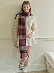 British Heritage Wool Blend Plaid Scarf