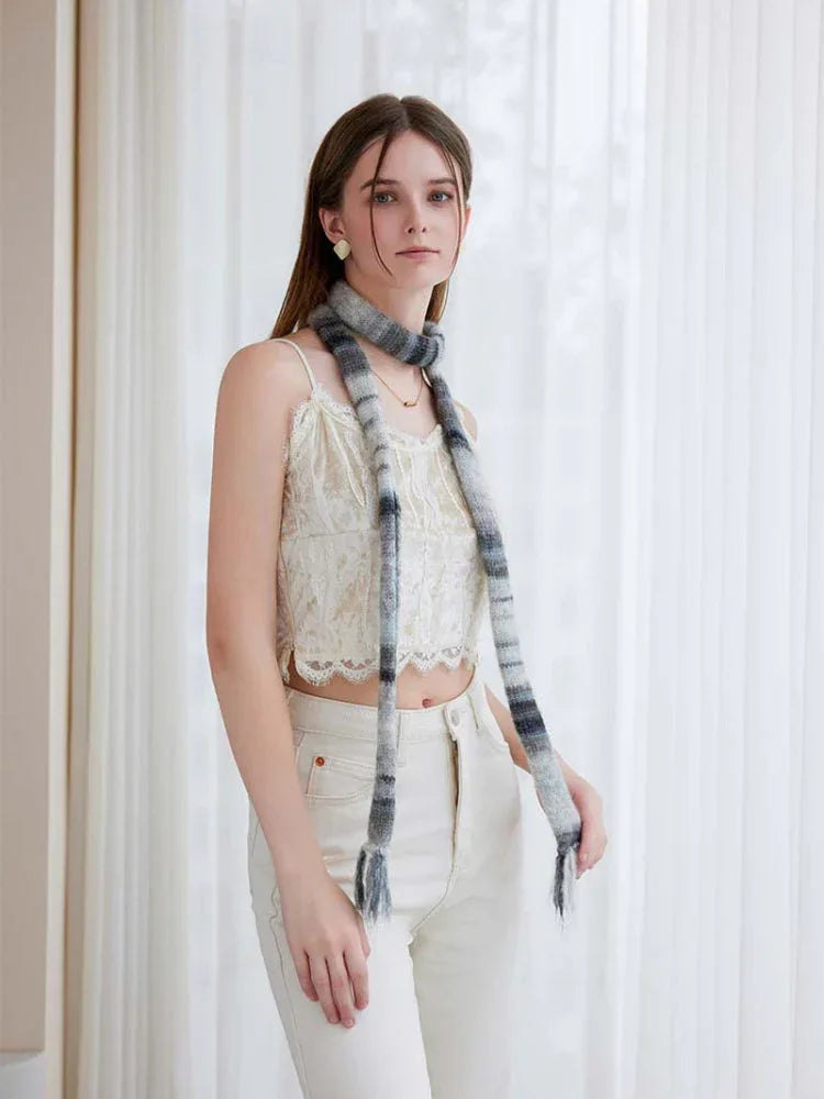 Y2K Gradient Skinny Scarf - TEVQA