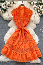 Livia Embroidered Lace Tiered Mini Dress - View 9 | TEVQA