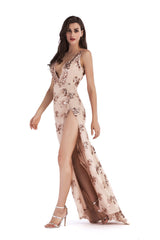 Backless Maxi Sequin Dress - Dress In Beauty