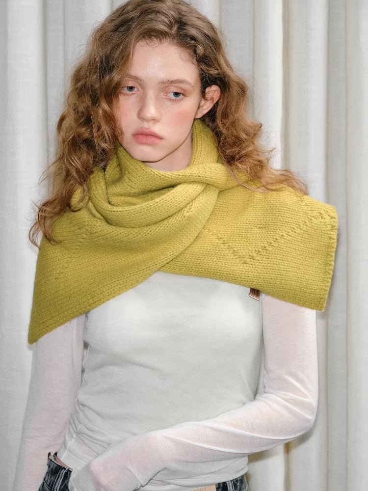 100% Wool Reversible Button Scarf - View 5 | TEVQA