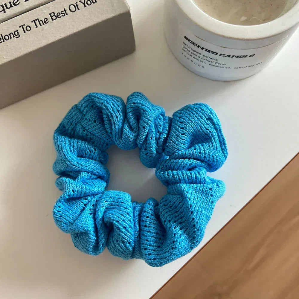Textured Knit Hair Scrunchie - TEVQA