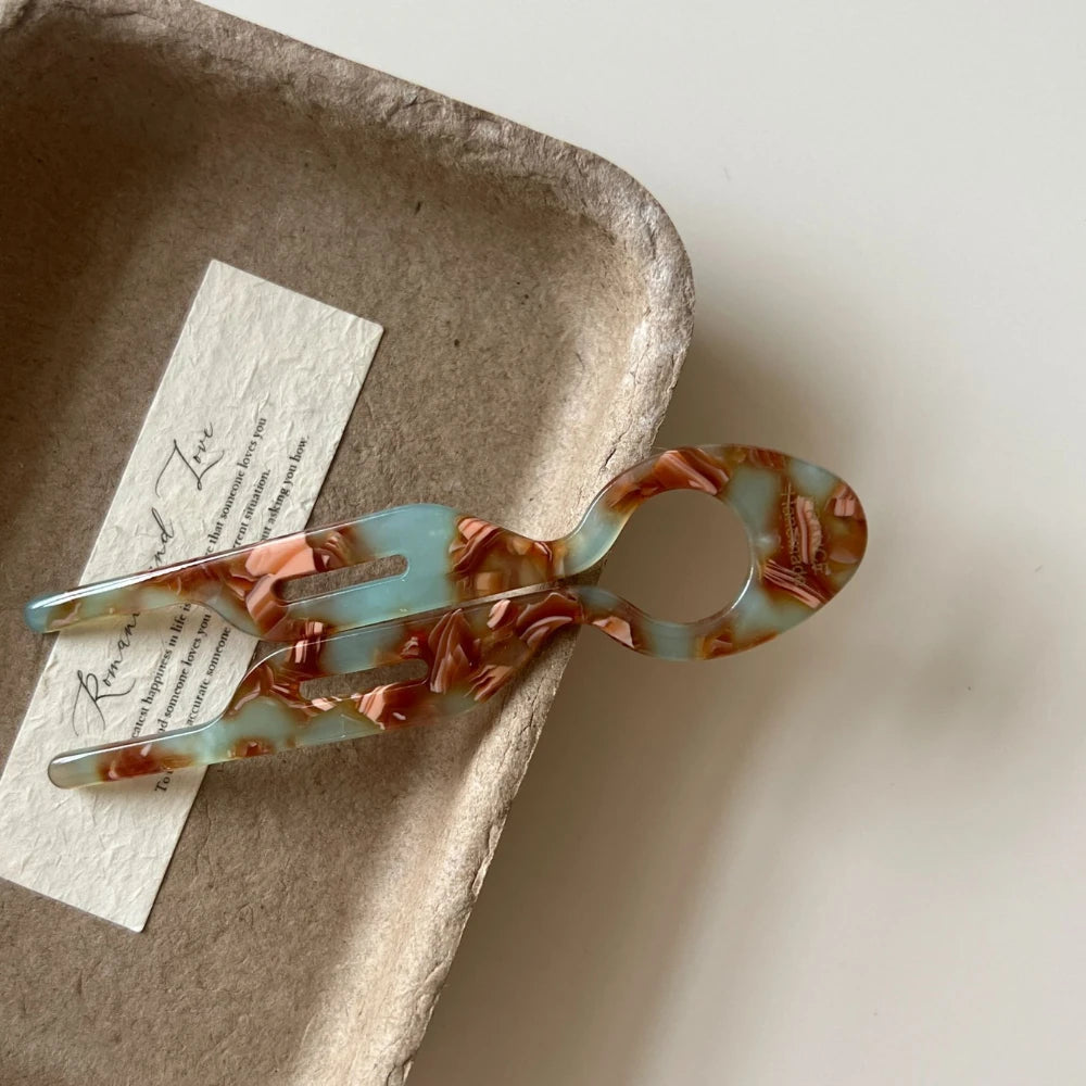 Acetate French Twist Hair Pin - 5.3" Elastic-Free Updo Tool