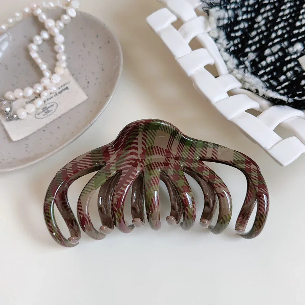 Holiday Plaid Acetate Hair Clip Collection - View 9 | TEVQA