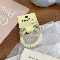 Ditsy Floral Spiral Coil Hair Tie - Crease-Free Strong Hold