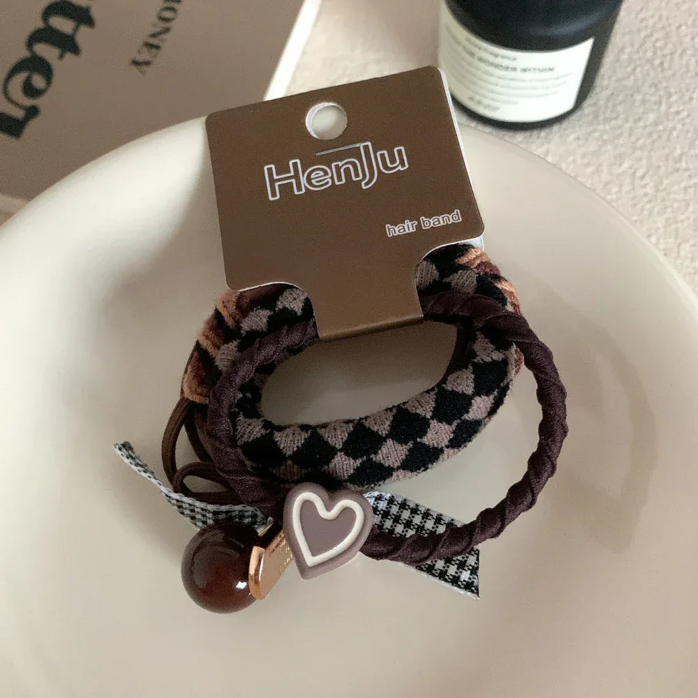 Chic hair ties with heart, bead, and bow charms - View 8 | TEVQA