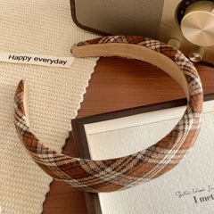 Wide Padded Headband in Brown & Neutral Tones - 1.2 Inch