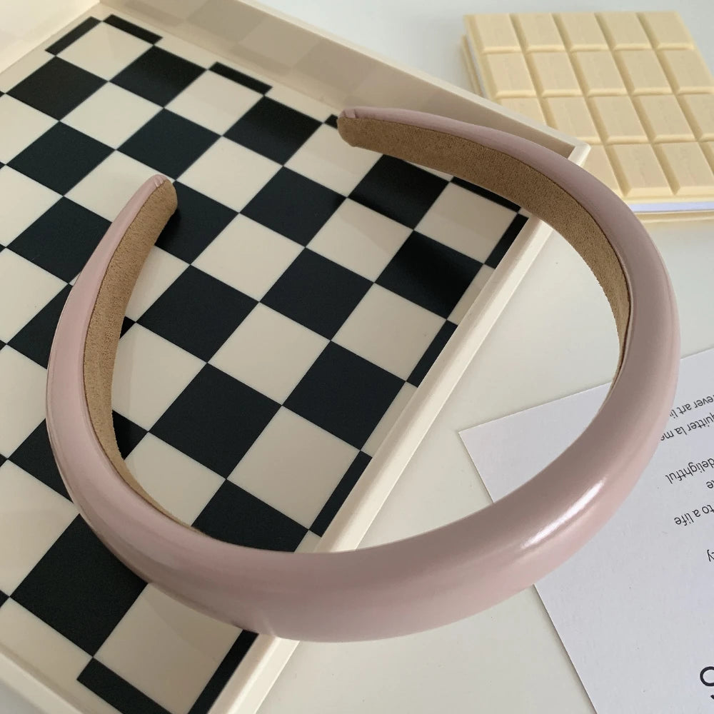 Classic Padded Faux Leather Headband - 0.8 Inch Wide