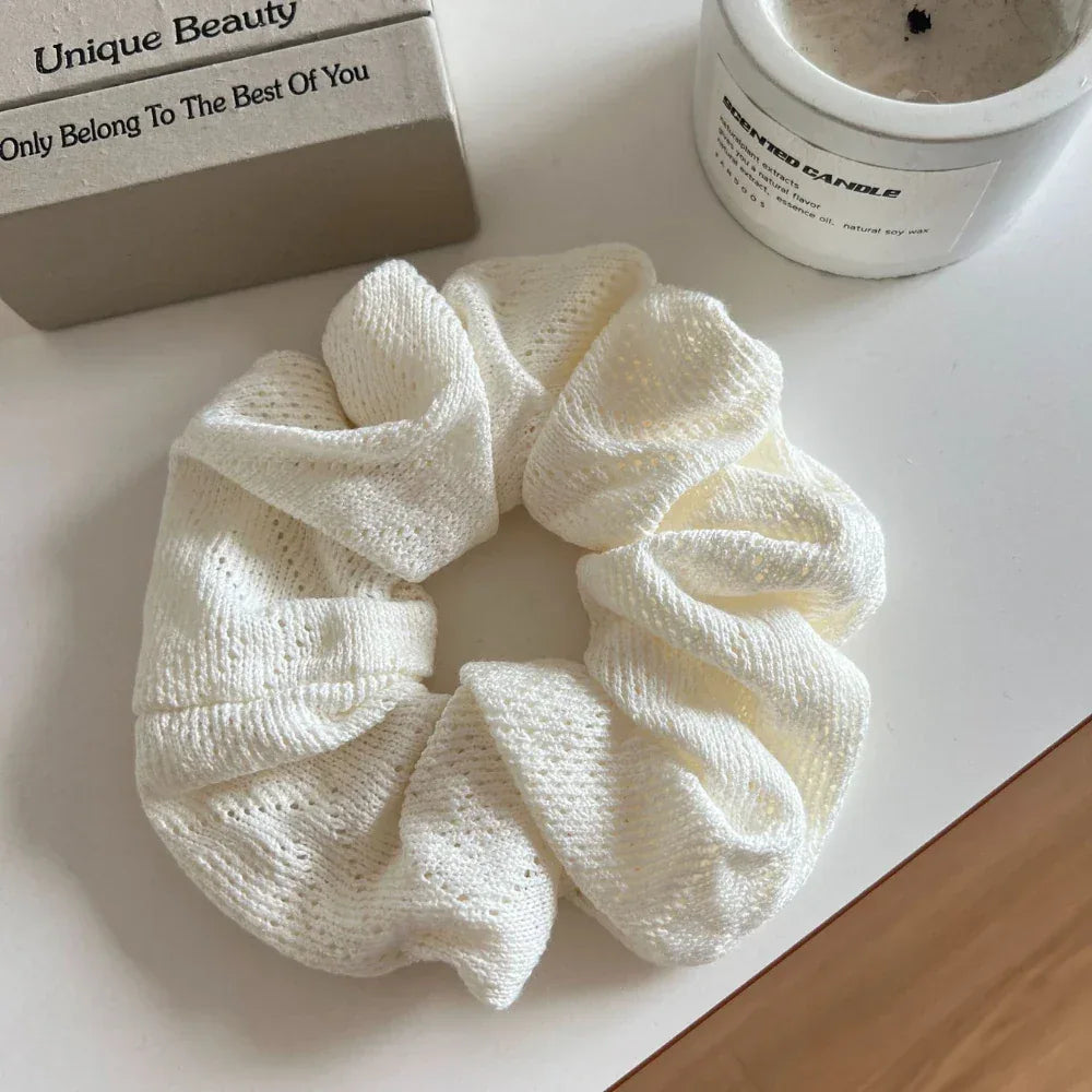 Textured Knit Hair Scrunchie - TEVQA