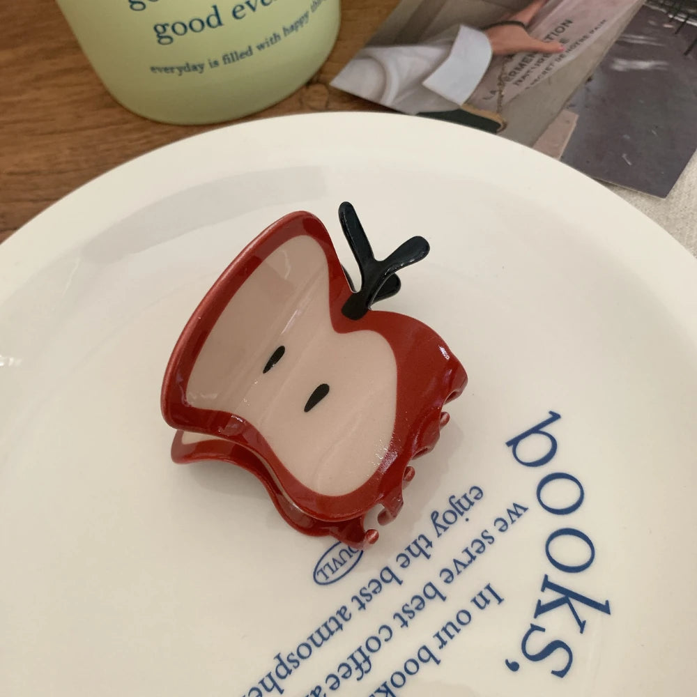 Cute Apple Hair Claw Clip - 3D Whimsical Fruit Accessory