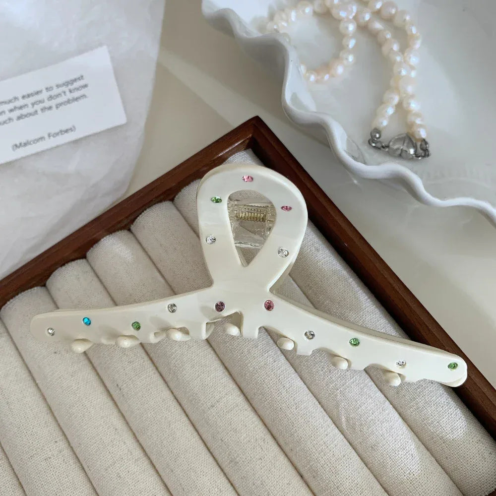 Large Rhinestone Acetate Hair Clip - View 8 | TEVQA