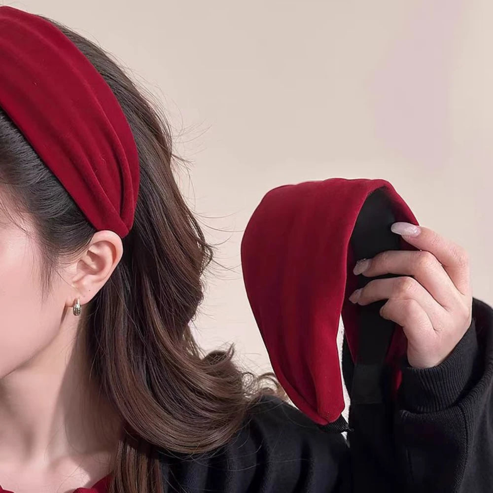 Wide Padded Velvet Headband - 2.4 Inch Holiday Statement Style