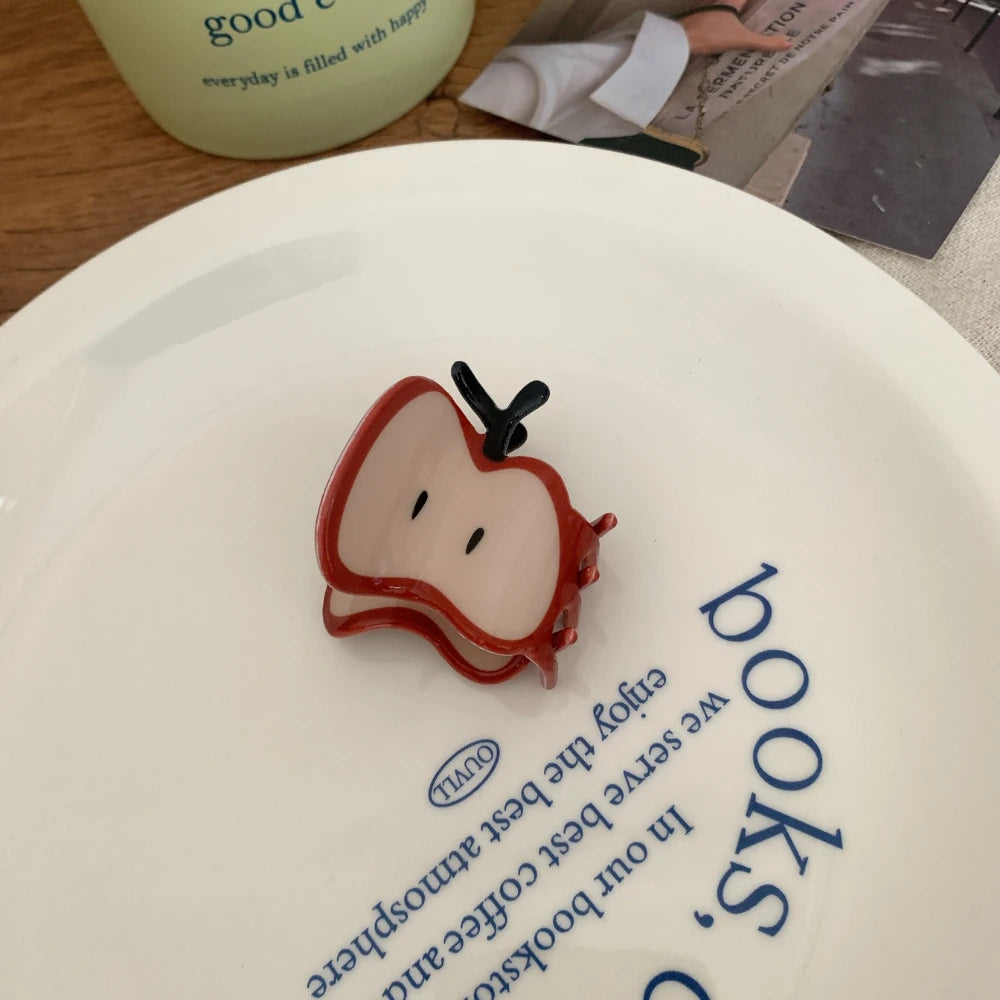 Cute Apple Hair Claw Clip - 3D Whimsical Fruit Accessory