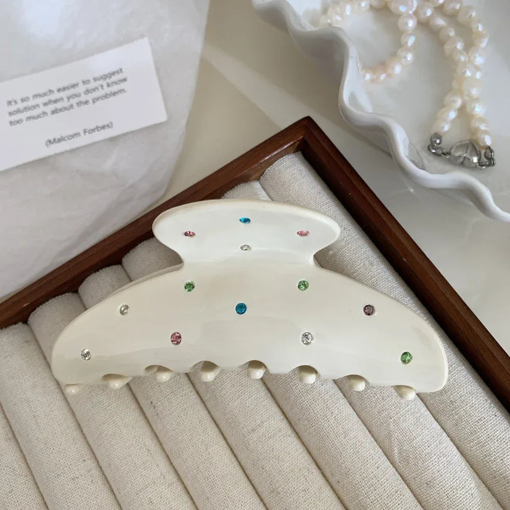 Large Rhinestone Acetate Hair Clip - View 7 | TEVQA