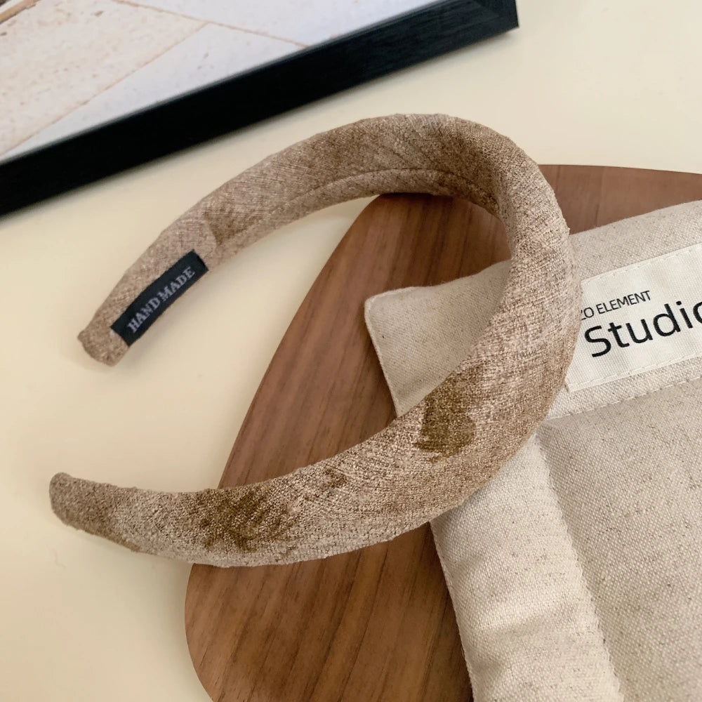 Vintage-Inspired Padded Headband Collection - 1.2 Inch Autumn Textures