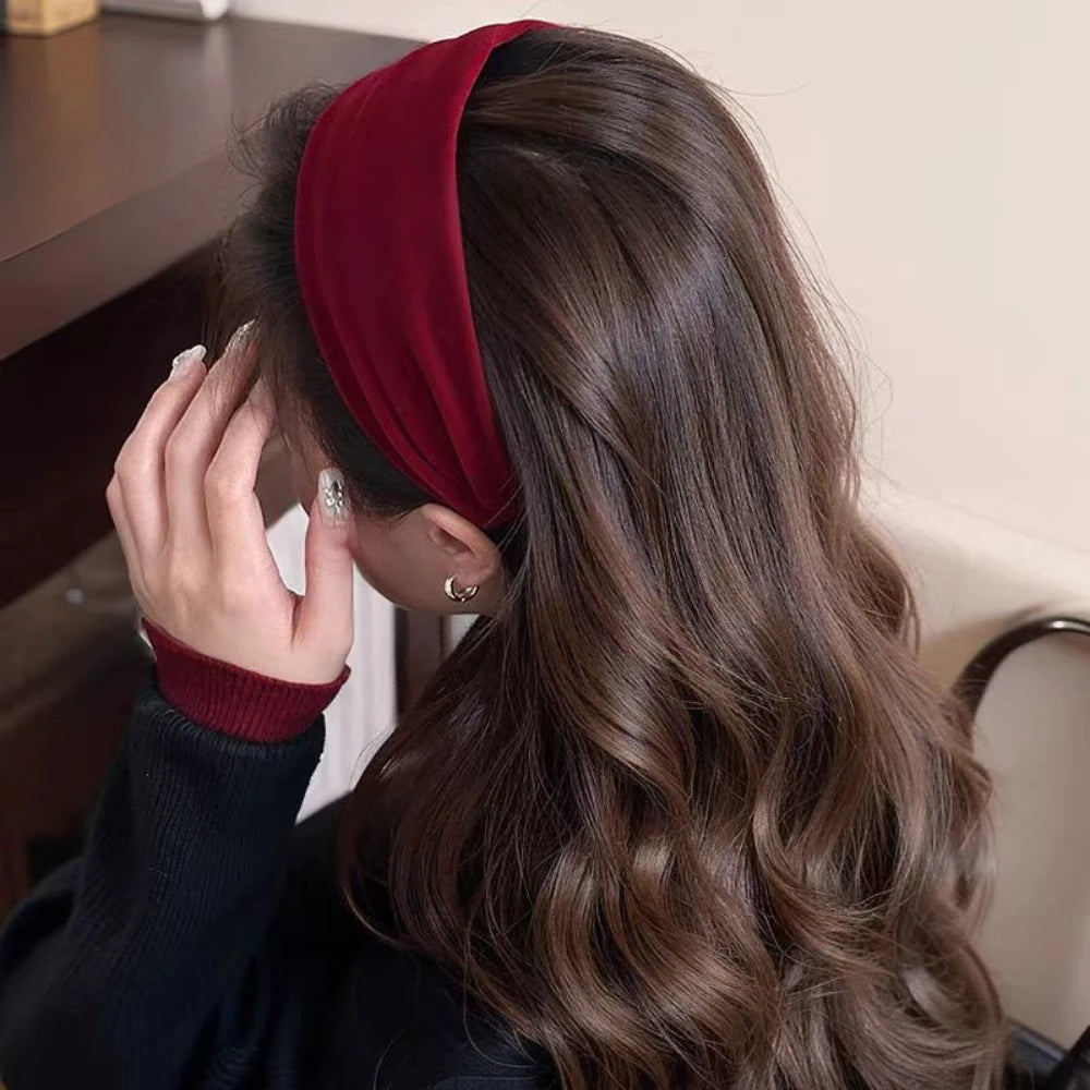 Wide Padded Velvet Headband - 2.4 Inch Holiday Statement Style