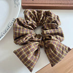 Oversized Plaid Bow Scrunchie - View 9 | TEVQA