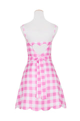 Barbie Movie Margot Pink Plaid Check Dress | Dress In Beauty