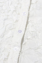 White lace button-down shirt and flared pants set - View 6 | TEVQA