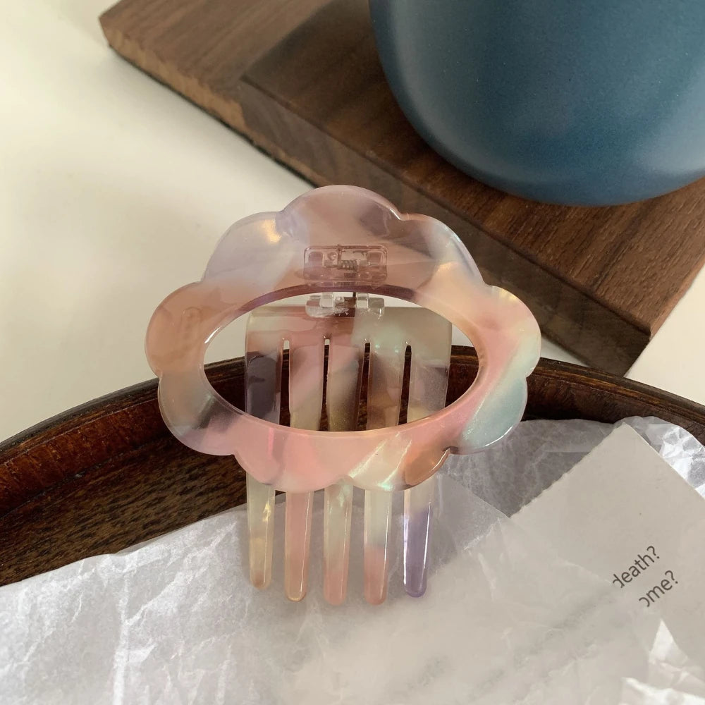 Acetate Scalloped Comb Clip - 2.5 Inch Half-Up Hair Clip